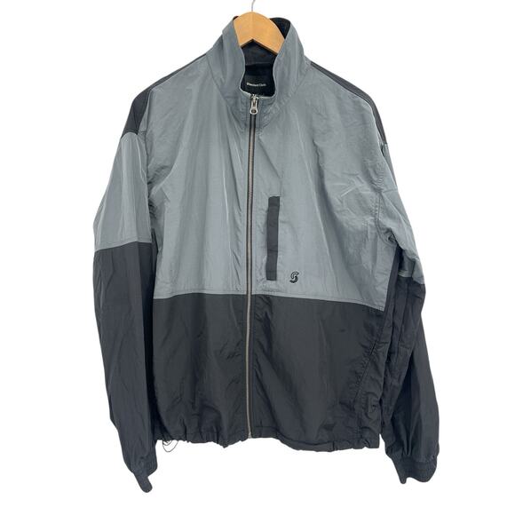 Standard Cloth Urban Outfitters Grey Black Full Zip Windbreaker Mens Medium - Picture 1 of 5